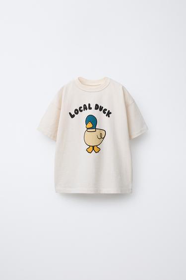 DUCK PRINT T-SHIRT - Mid-ecru by Zara