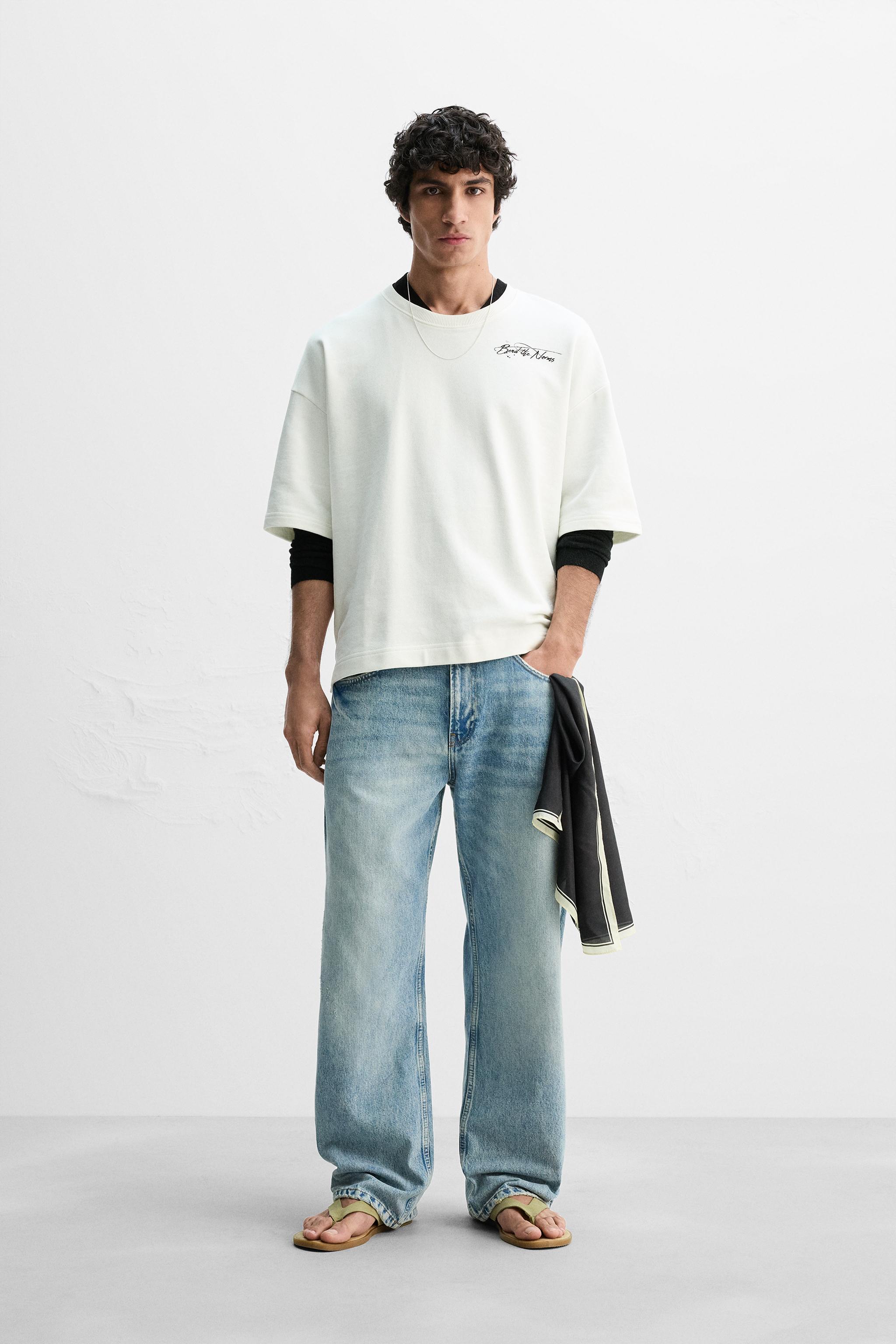 CONTRAST PRINTED SWEATSHIRT - White | ZARA Turkey