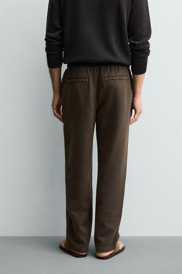 PANTALON STRUCTURÉ COUPE DÉCONTRACTÉE - Marron de Zara - Image 2