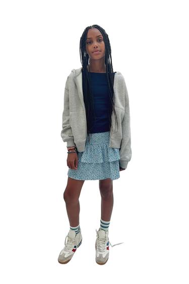 JUPE-SHORT FLEURS - Bleu clair de Zara