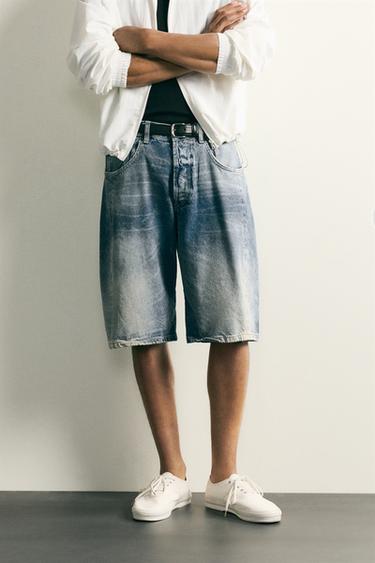 BAGGY-FIT-JEANSBERMUDASHORTS - Blau von Zara