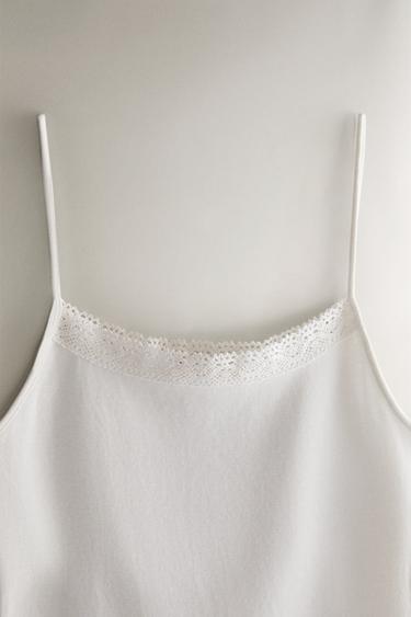COTTON JERSEY TOP - White by Zara - Image 1