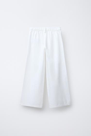 PANTALON WIDE LEG FLUIDE - Blanc de Zara - Image 1