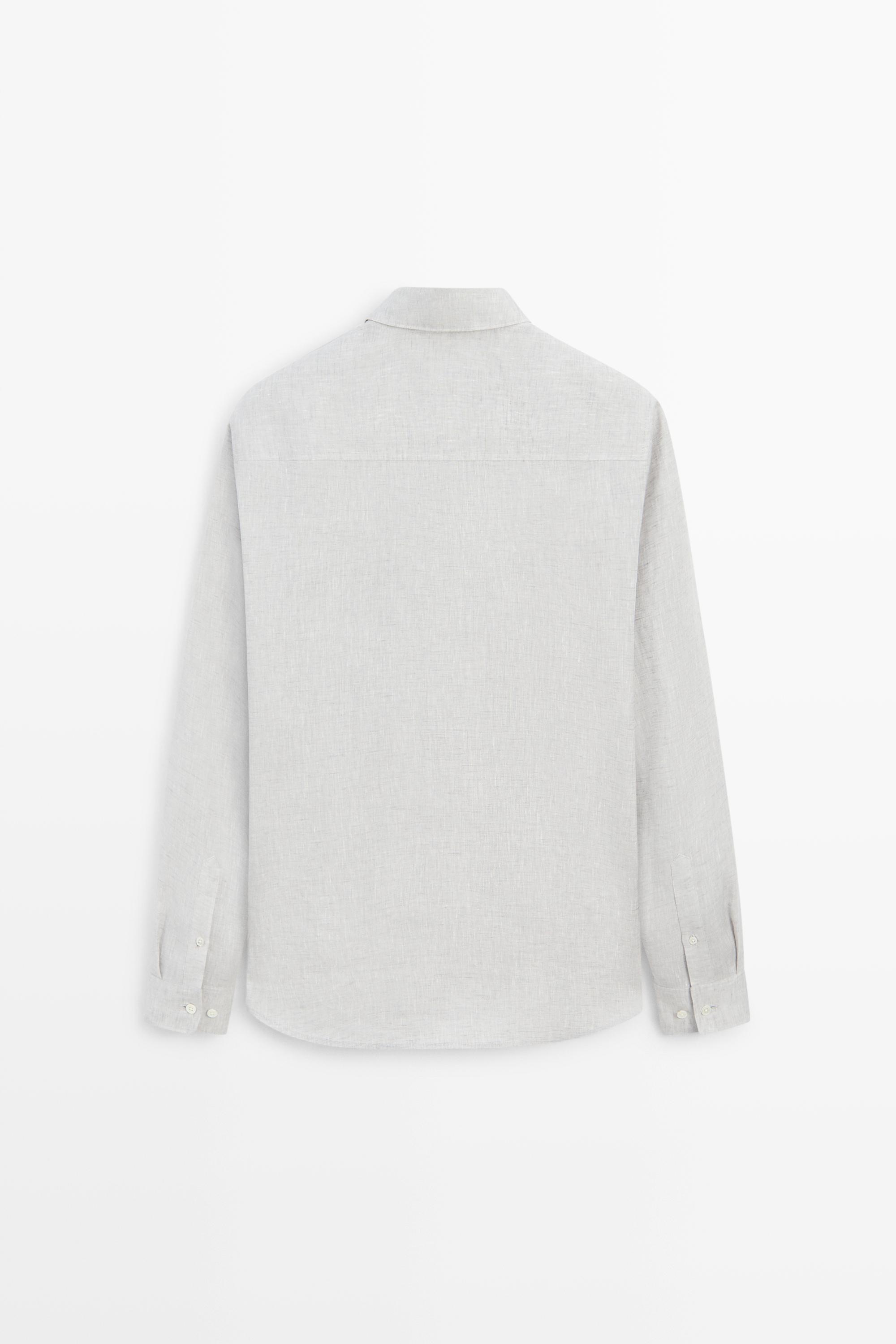 Chemise regular fit délavée 100 % lin