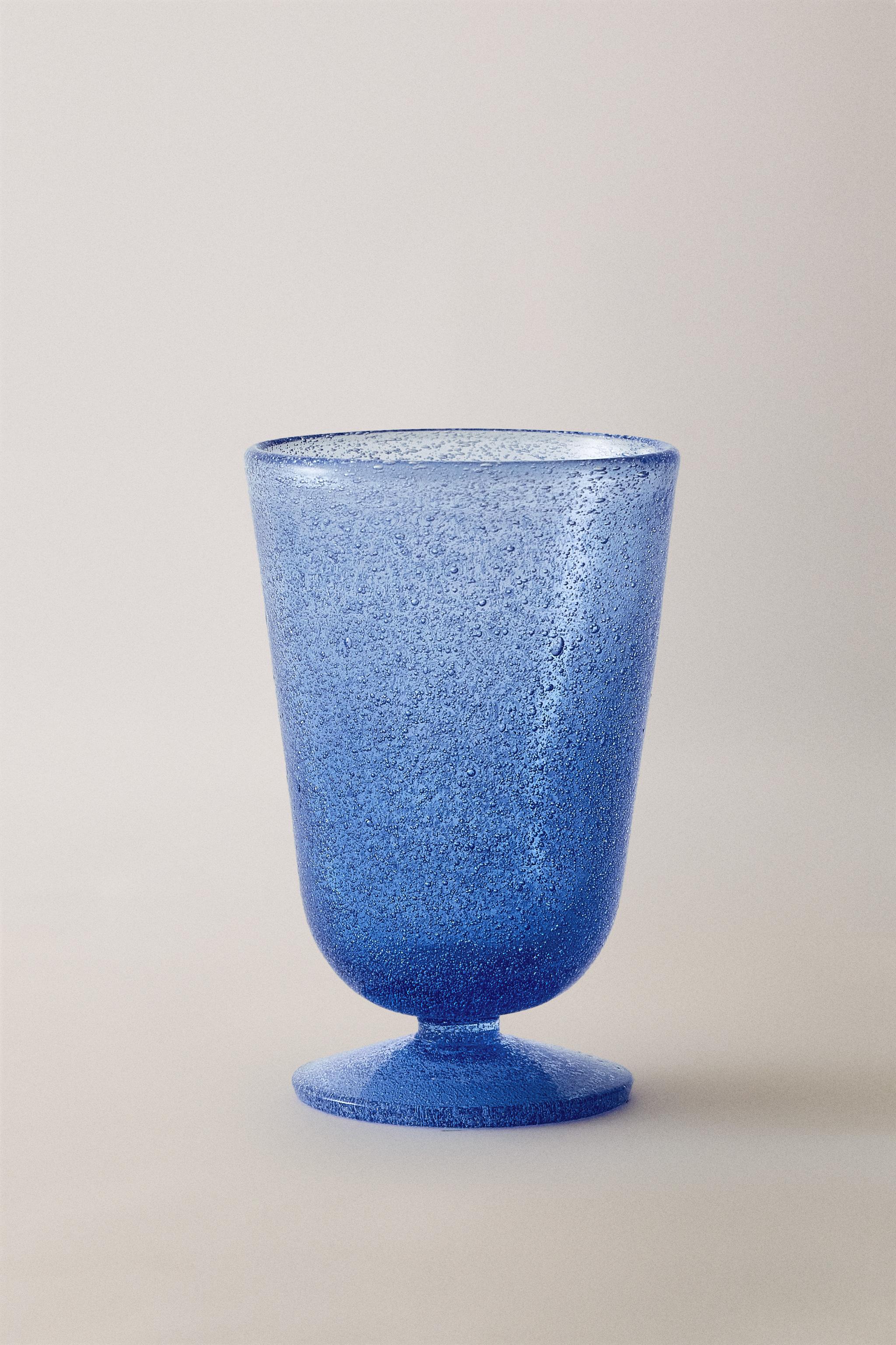 BUBBLE GLASSWARE GOBLET — Blue