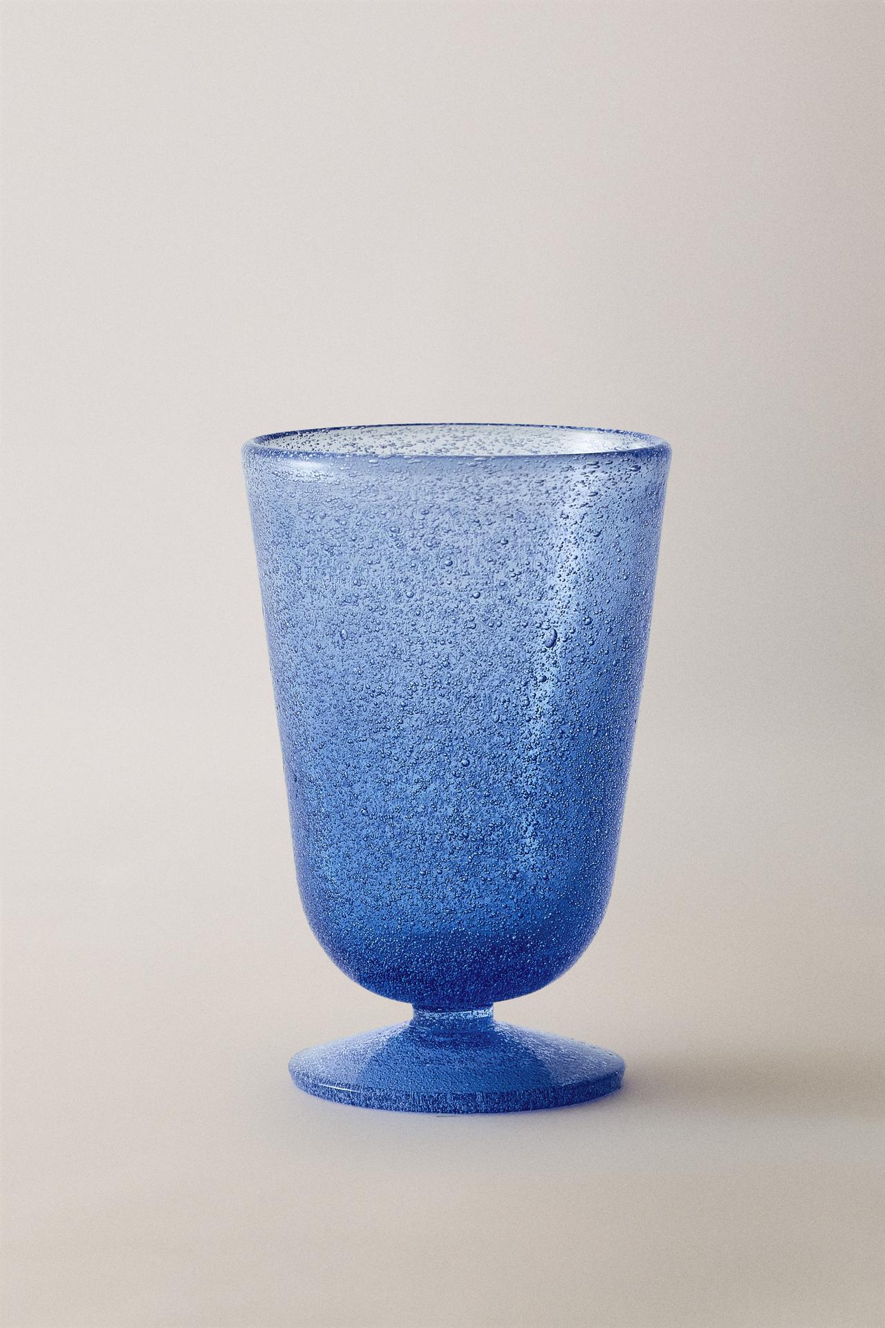 BUBBLE GLASSWARE GOBLET — Blue