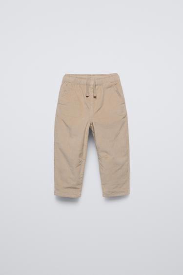 LINED NEEDLECORD TROUSERS - Light beige by Zara