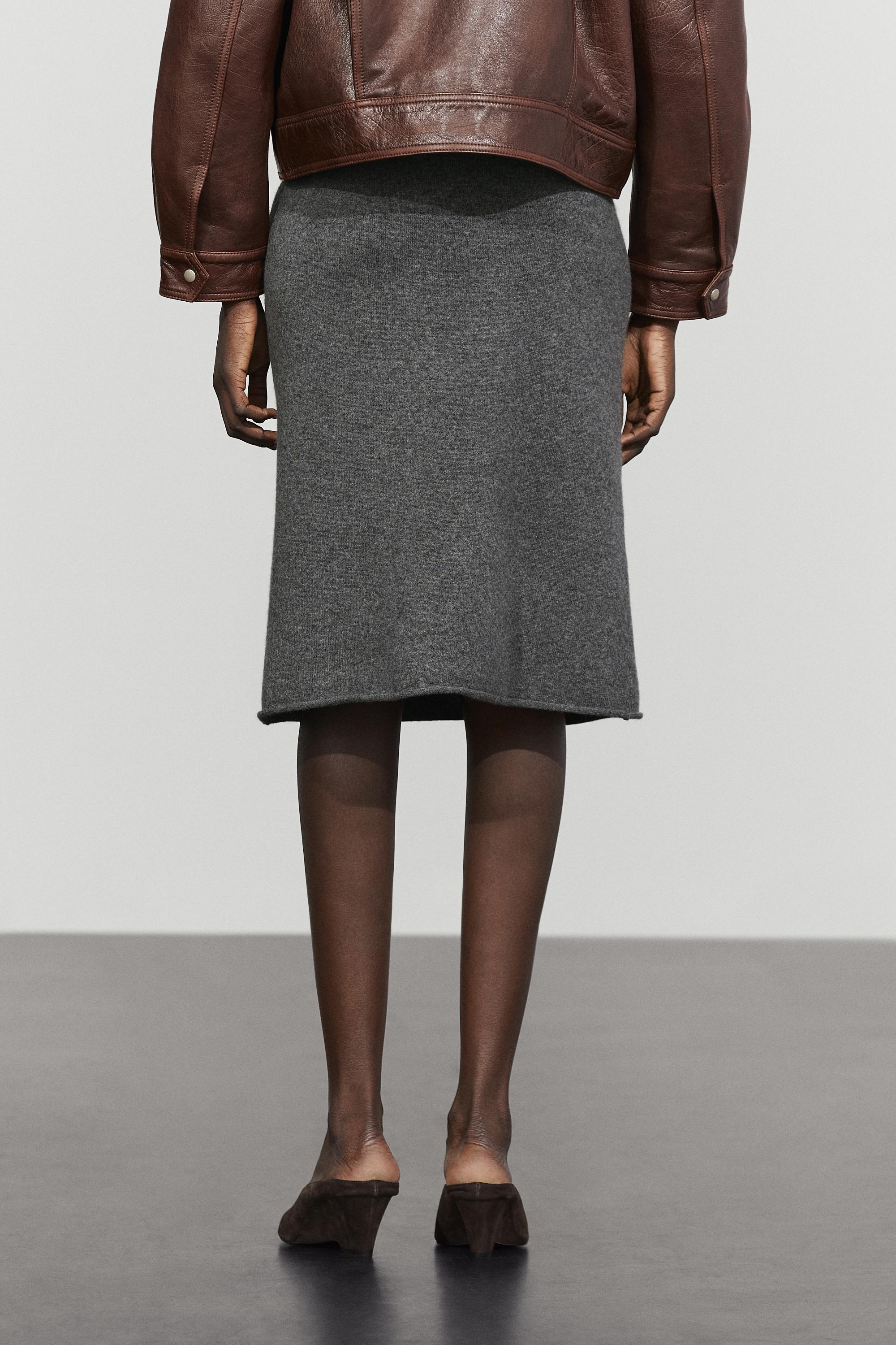 Jupe en maille mélangée de laine, total look