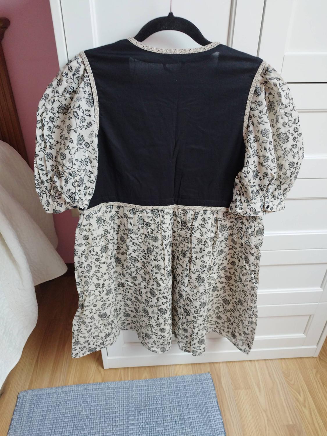 FLORAL PRINT COMBINED SHORT DRESS - Image 4
