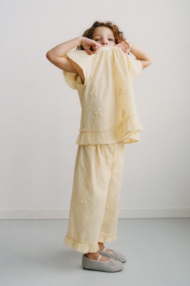 TULLE BUTTERFLY BLOUSE - Light yellow by Zara