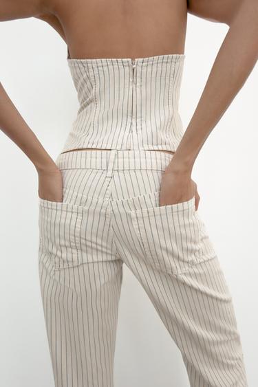 JEAN TRF DROIT RAYURES TAILLE BASSE - Rayures de Zara - Image 2