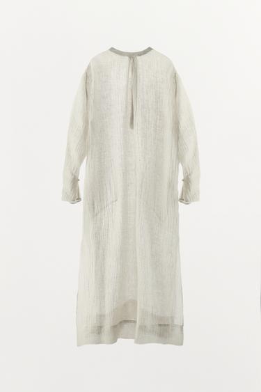 ROBE TUNIQUE 100 % LIN - Blanc de Zara - Image 6