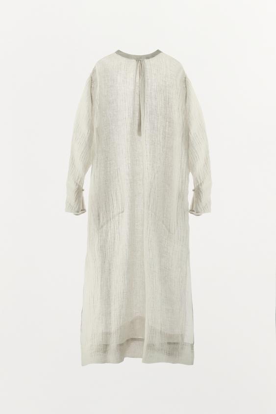 ROBE TUNIQUE 100 % LIN - Blanc de Zara - Image 6