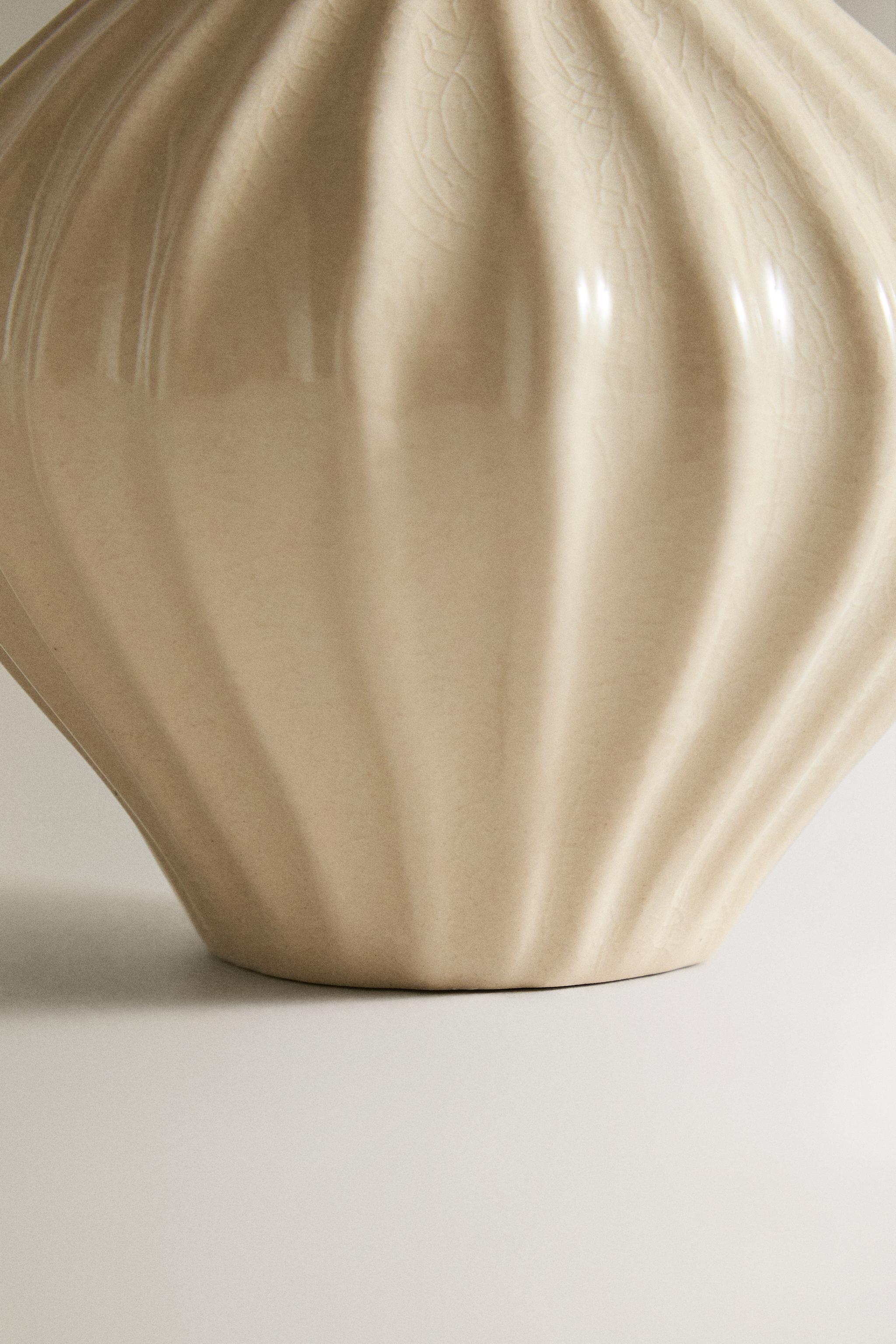SMALL STRIPED GLAZED CERAMIC VASE