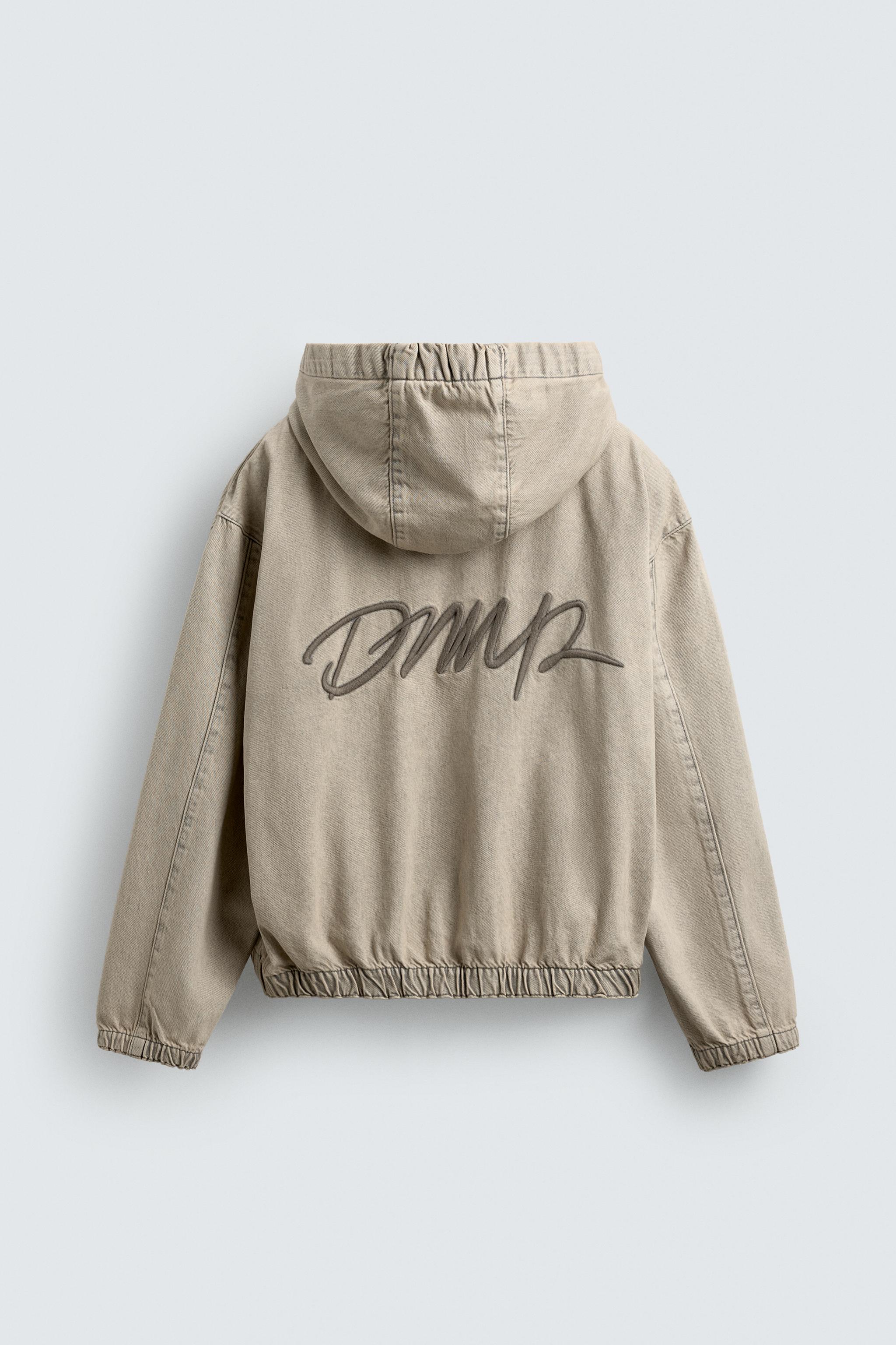 EMBROIDERED HOODIE DENIM JACKET