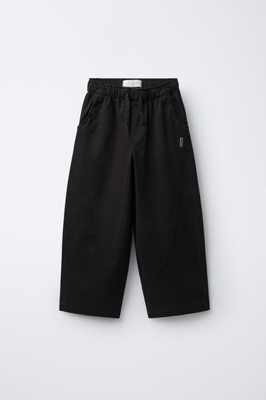 Zara 標籤裁片氣球褲 - 黑色