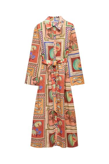 ZW COLLECTION PRINT SHIRT DRESS
