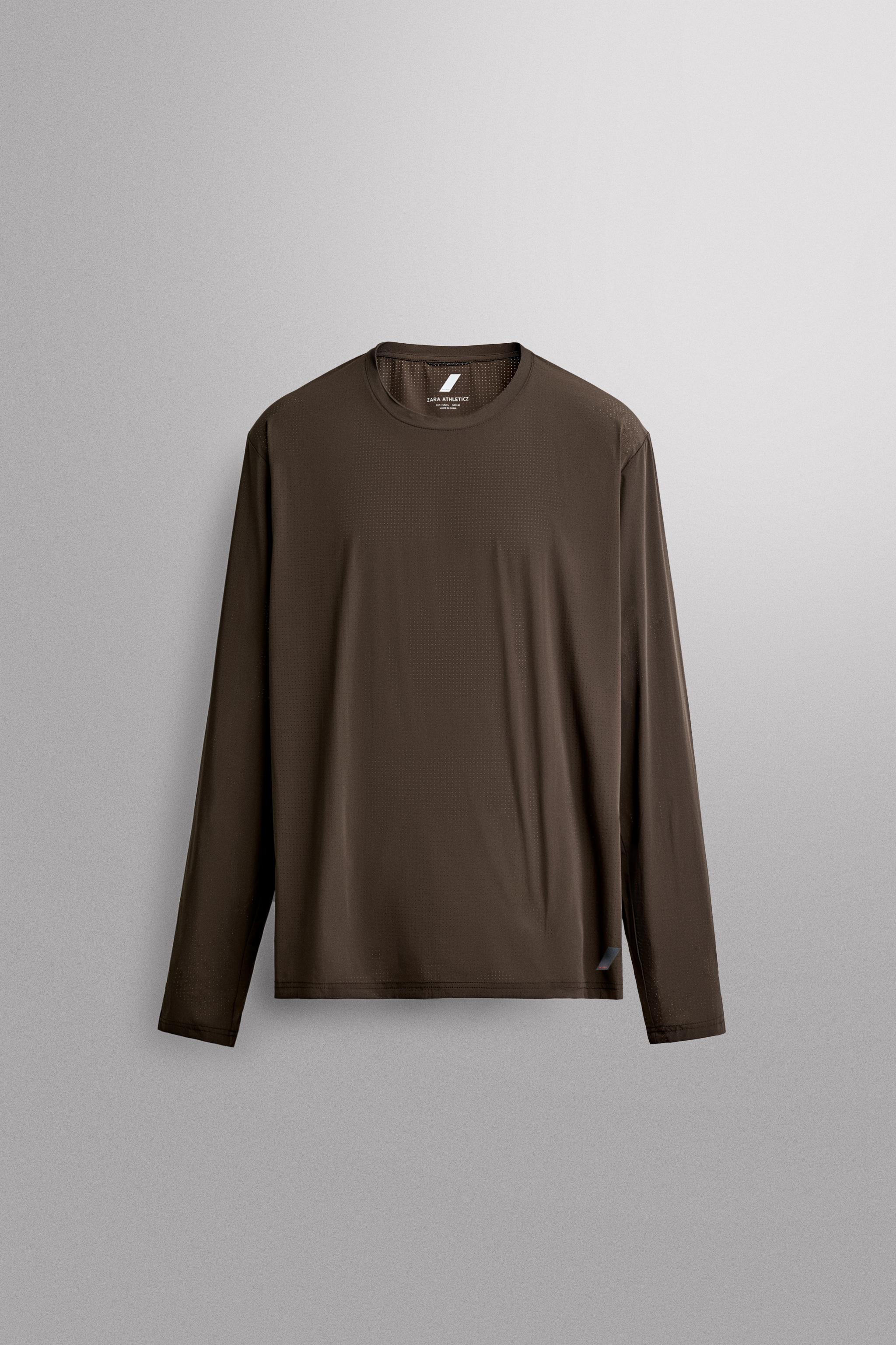 RIDAR© x ZARA LONG SLEEVE RUNNING T-SHIRT — Brown