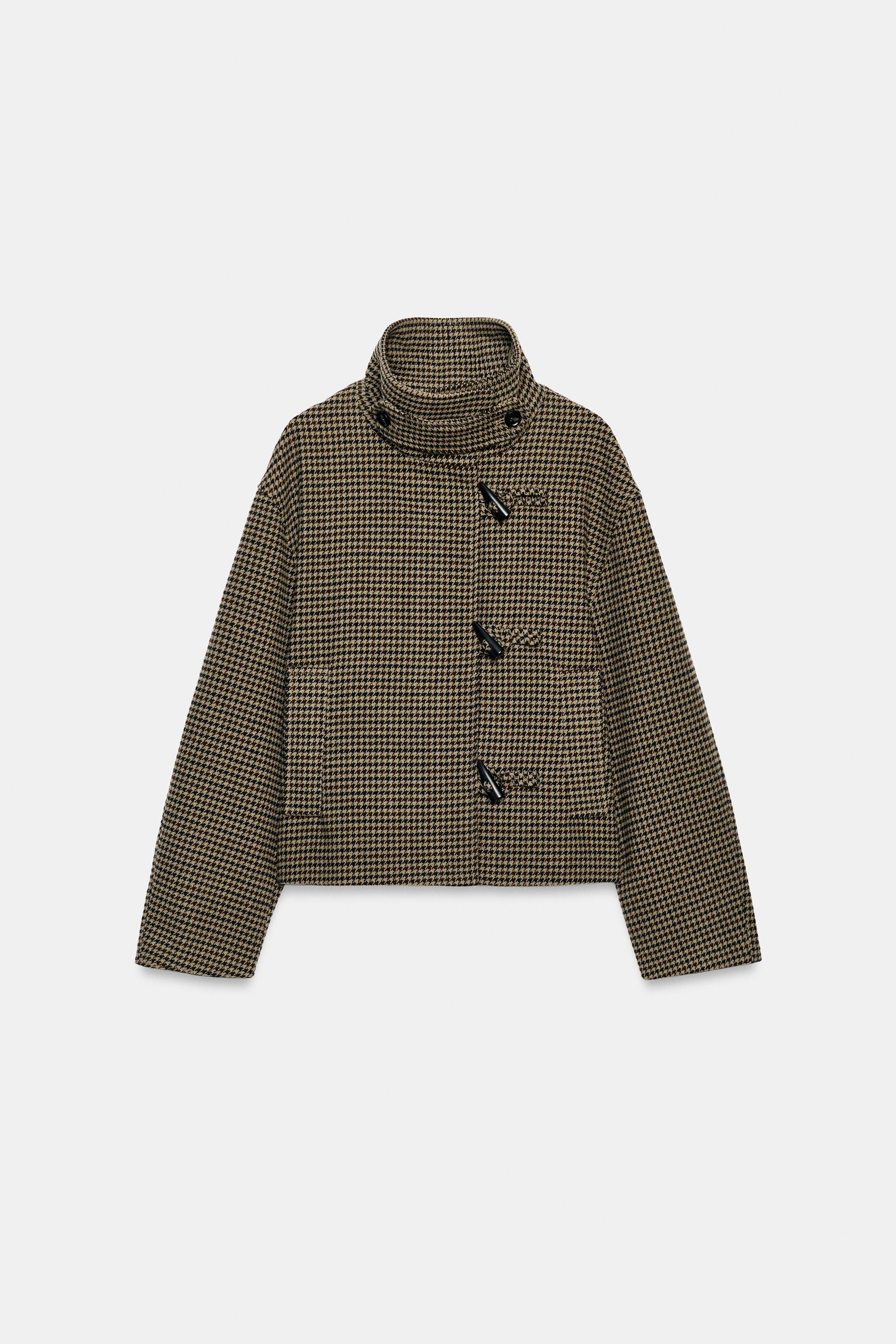 HOUNDSTOOTH FROG FASTENING JACKET