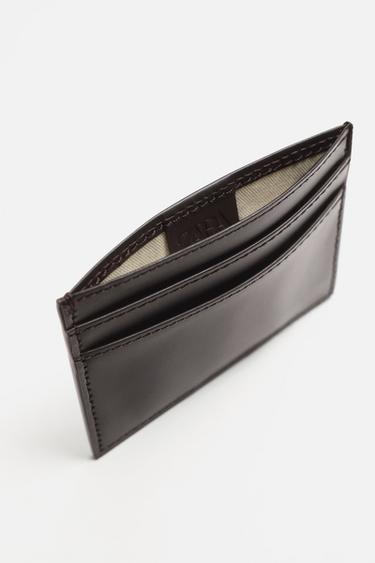LEATHER CARD HOLDER - Brown by Zara - Image 3