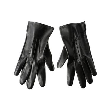 Zara LEATHER STITCHED GLOVES - Dark brown