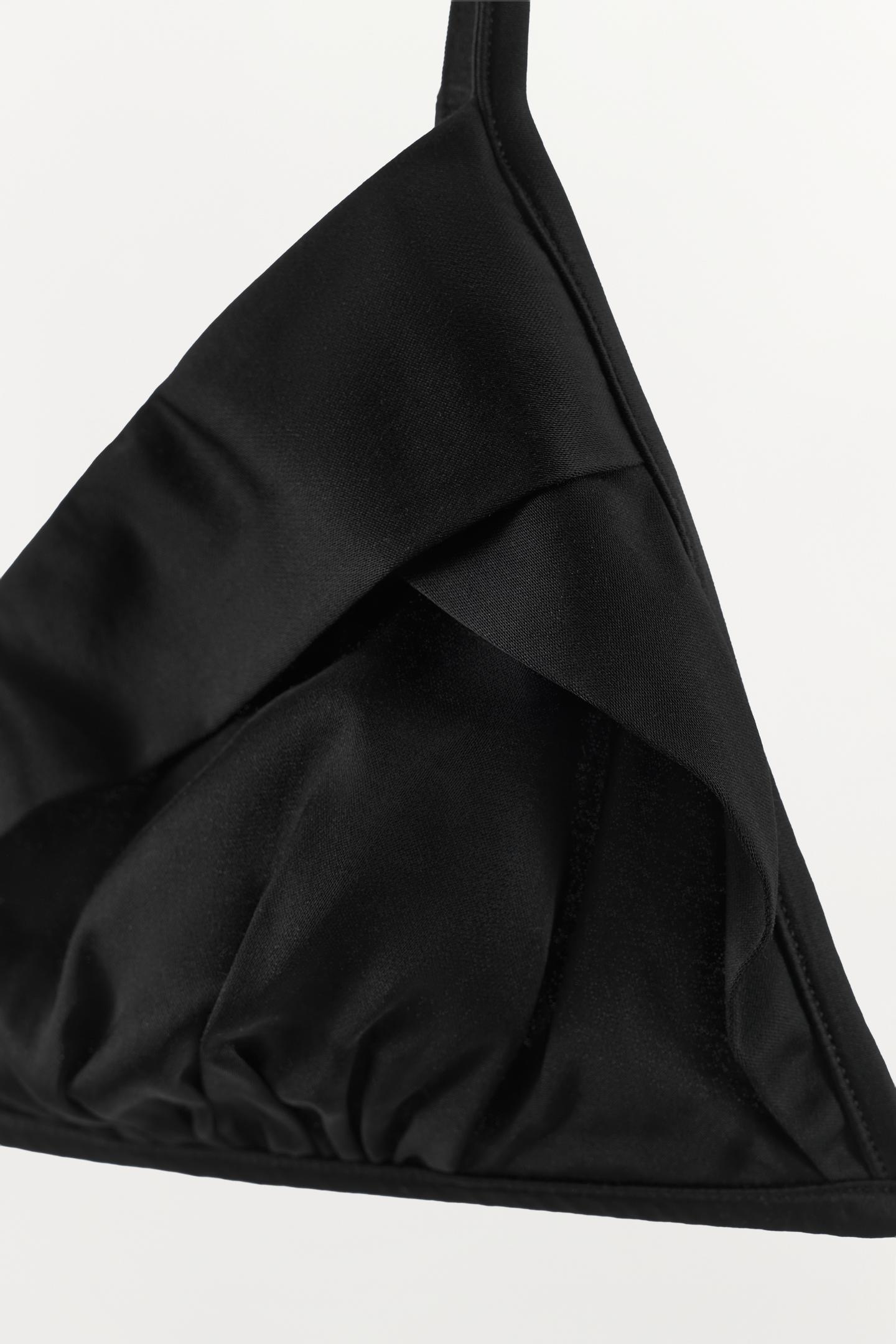 Бра Pleated, треугольные чашки — Zara, цвет: Чёрный — фото 7