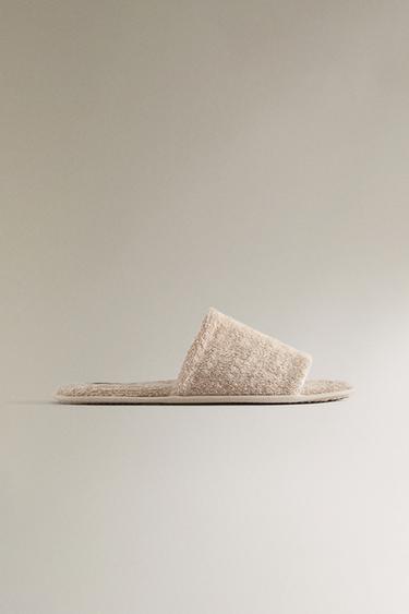 OPEN TERRY BATHROOM SLIPPERS - Sand by Zara