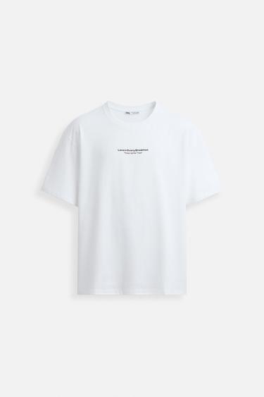 CAMISETA ESTAMPADO TOSTADA LIMITED EDITION - Blanco de Zara