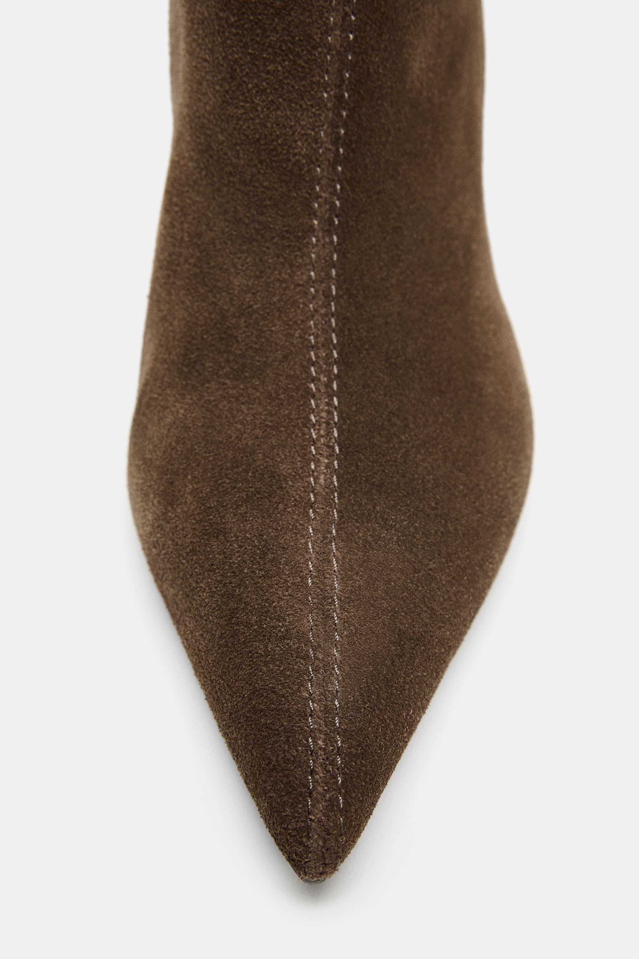 LEATHER HEELED ANKLE BOOTS