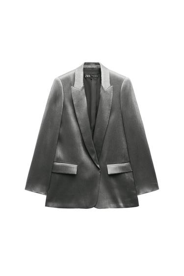 CREASED-EFFECT SHIMMERY BLAZER