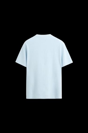 CAMISETA RELAXED FIT LAVADO - Celeste claro de Zara