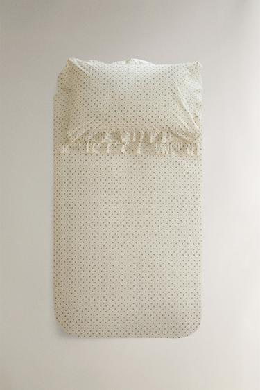 CHILDREN'S RUFFLED FLORAL PRINT DUVET COVER - Ecru by Zara