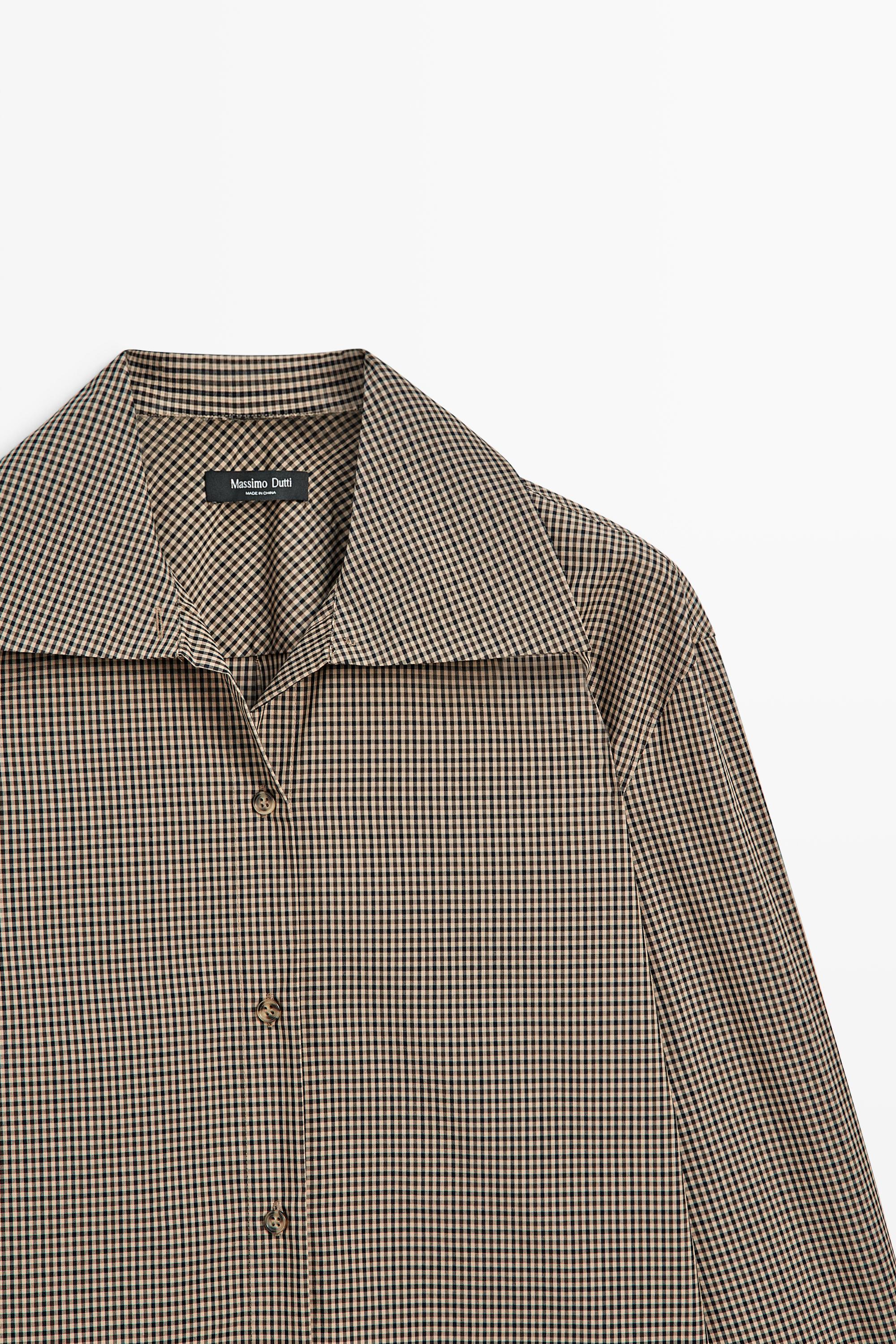 Chemise à carreaux vichy en coton mélangé
