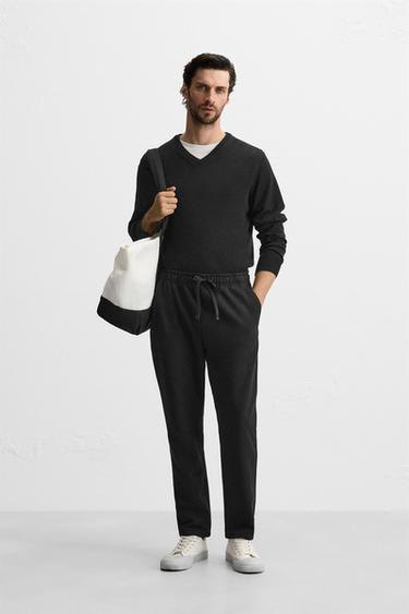 COMFORT FIT JOGGER WAIST TROUSERS - Black by Zara - Image 0