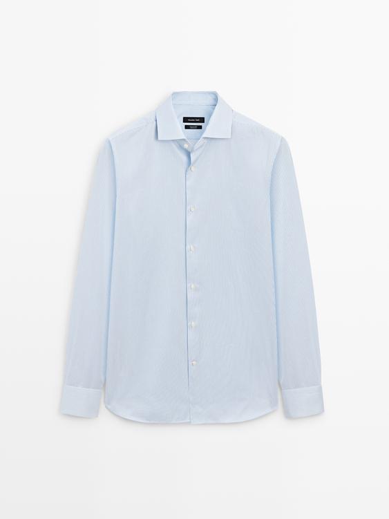 Slim fit striped 100% cotton shirt from Zara - $180