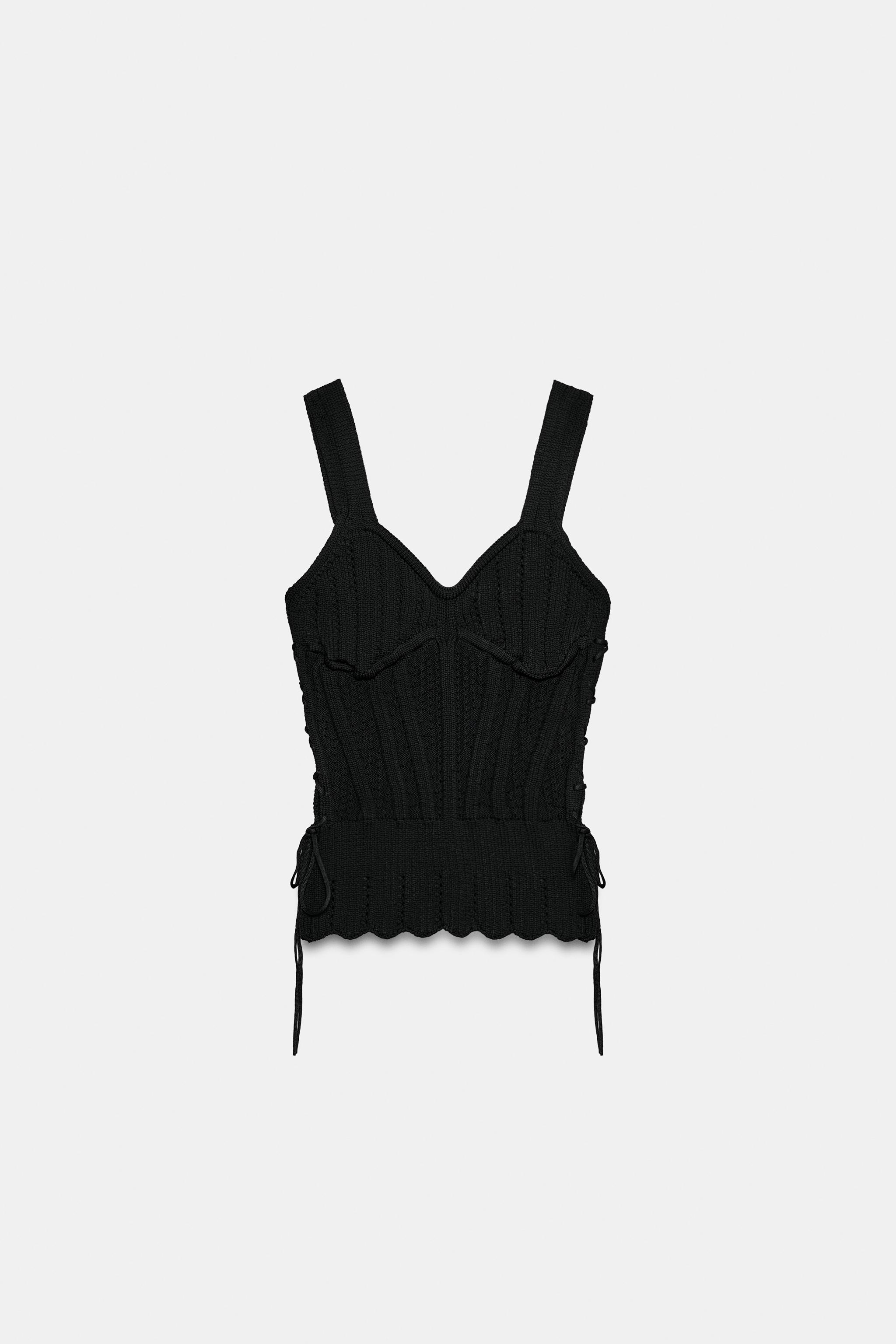 LACED KNIT CORSET TOP