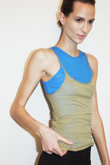 SUPIMA® STRAPPY T-SHIRT - Oil by Zara