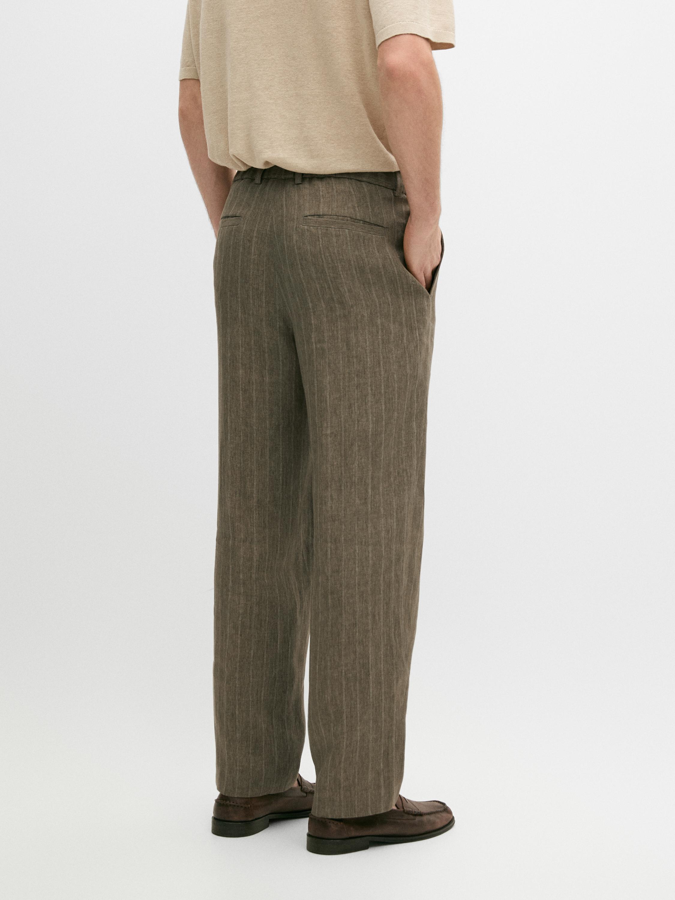 Striped linen trousers