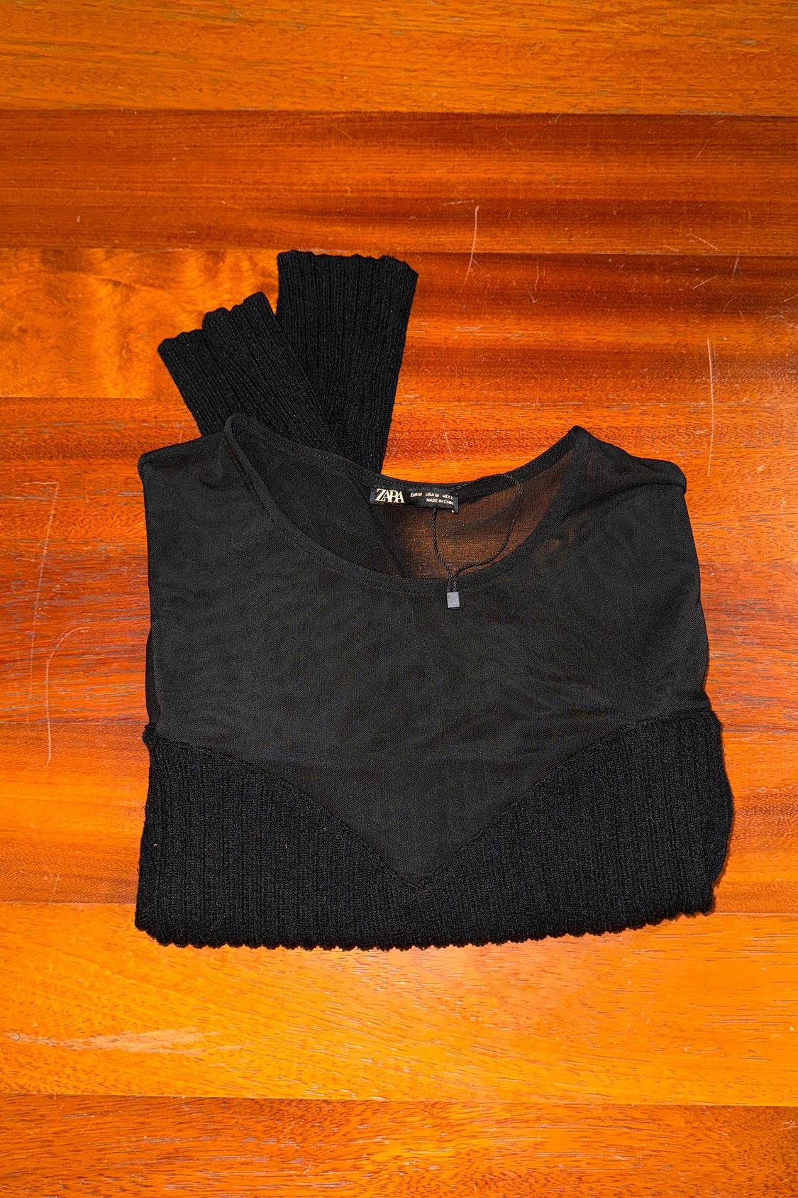 RIBBED TULLE CROP TOP - Image 2