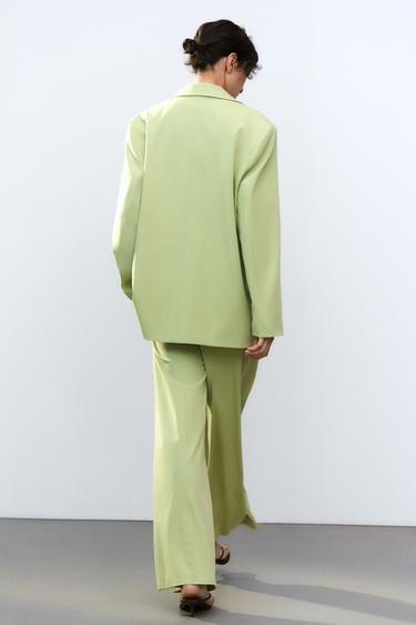 TROUSERS WITH BELT LOOPS - Apple green by Zara - Image 3