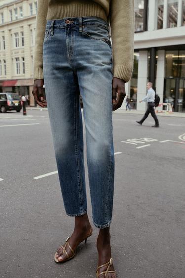 JEANS Z1975 CROPPED TIRO MEDIO - Azul de Zara
