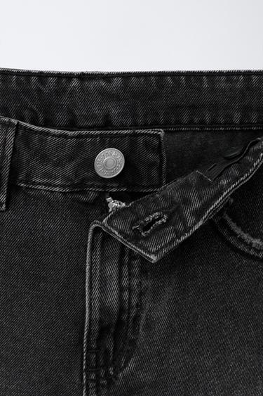 WIDE FIT DENIM BERMUDA SHORTS - Black by Zara - Image 2