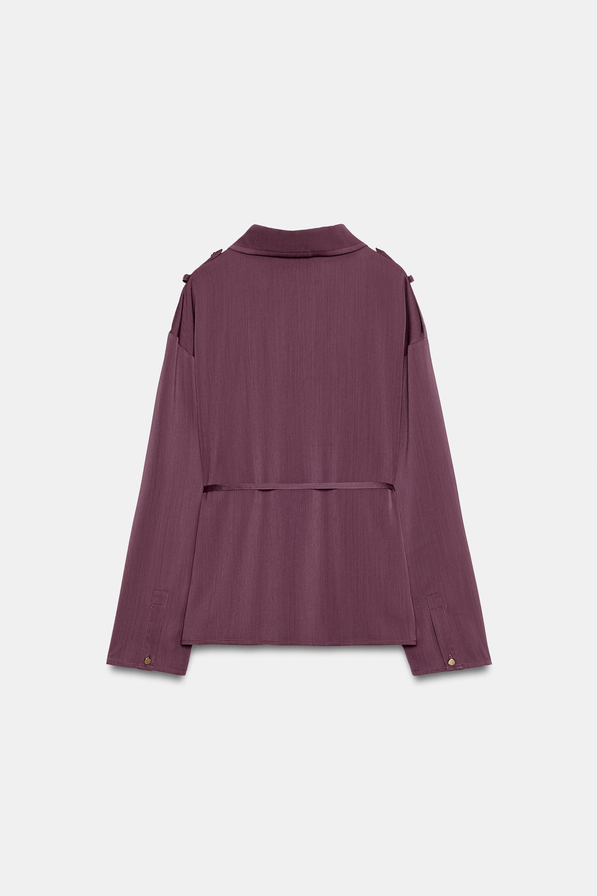 Женские пиджаки Zara FLOWY DOUBLE-BREASTED BLAZER — фото 6