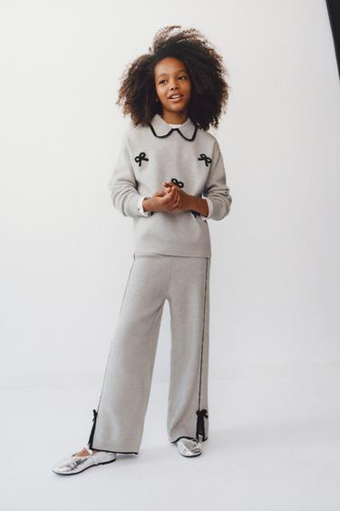 JERSEY PUNTO LAZOS - Gris de Zara