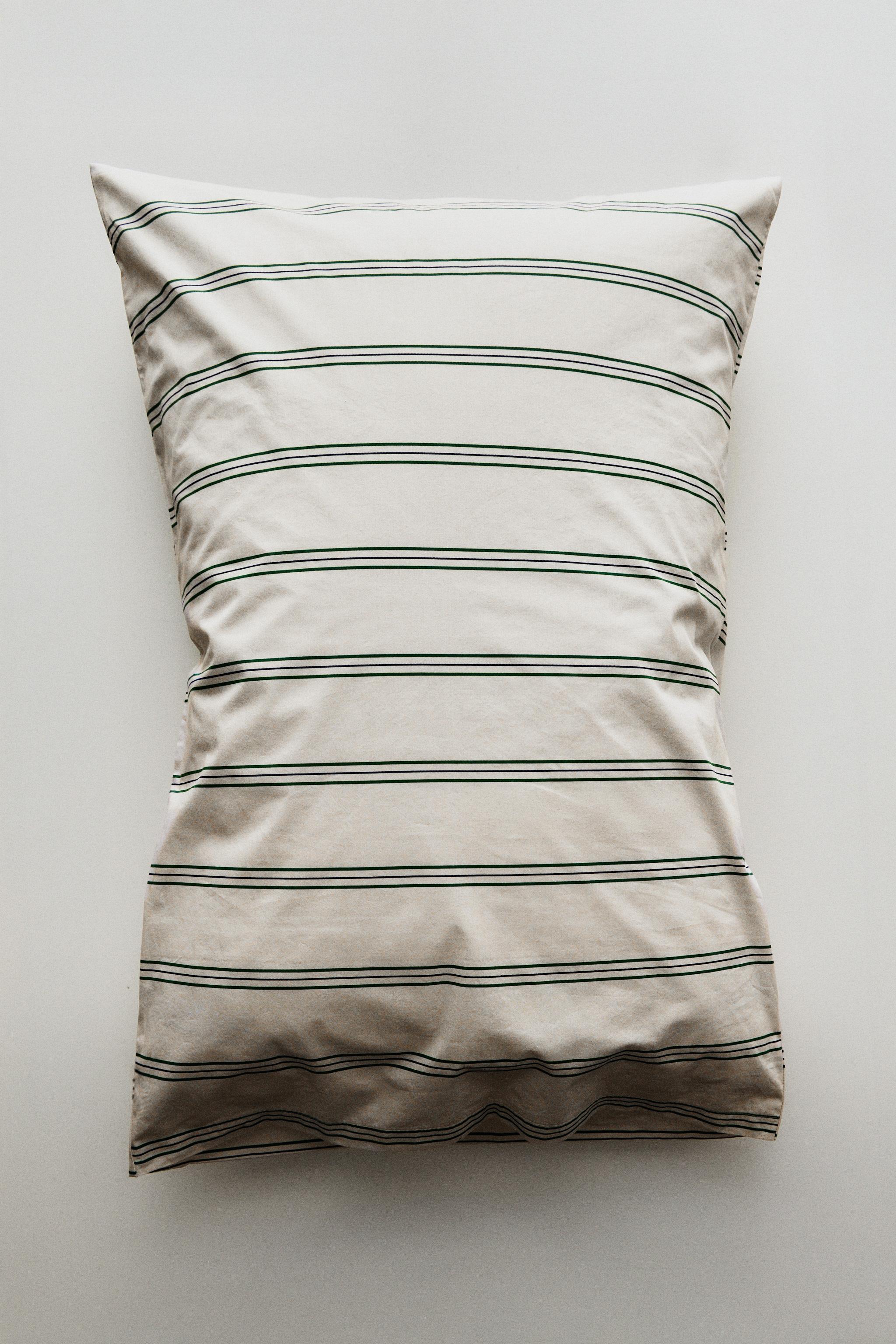 STRIPED PERCALE PILLOWCASE (300 THREAD COUNT)