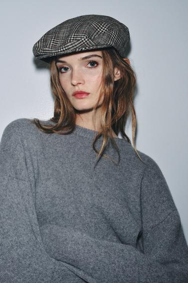 ბერეტი შალის ქსოვილით - Zara-ს Grey - სურათი 0