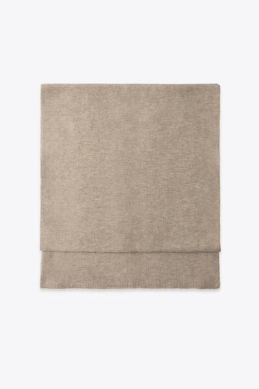 Zara BASIC KNIT SCARF - taupe brown