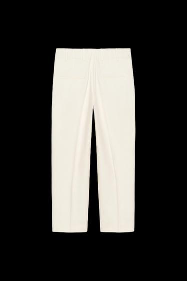 ZW COLLECTION CROPPED TROUSERS - Ecru by Zara