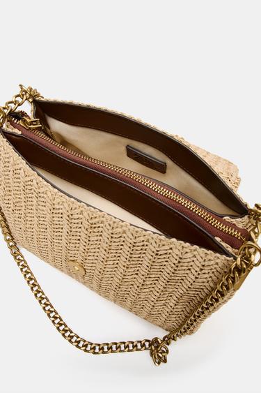 METALLIC CHAIN CROSSBODY BAG - Light beige by Zara - Image 5