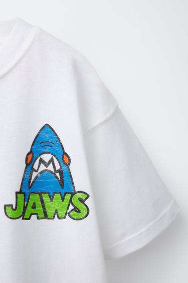 JAWS MOVIE © 50TH ANNIVERSARY T-SHIRT - White by Zara - Image 2